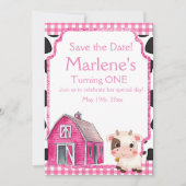 Heilige Koe Eerste verjaardag Save The Date (Voorkant)