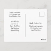 Heilige Koe Eerste Verjaardag, Save the Date Briefkaart (Achterkant)