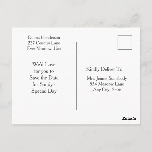 Heilige Koe Eerste Verjaardag, Save the Date Briefkaart (Achterkant)