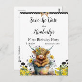 Heilige Koe Eerste Verjaardag, Save the Date Briefkaart (Voorkant / Achterkant)