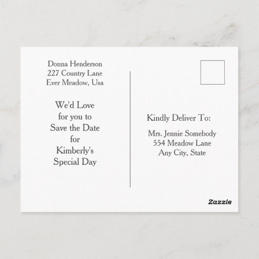 Heilige Koe Eerste Verjaardag, Save the Date Briefkaart (Achterkant)