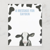 Heilige Koe Eerste Verjaardag Tijd Capsule Bericht (Voorkant)