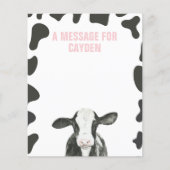 Heilige Koe Eerste Verjaardag Tijd Capsule Bericht (Voorkant)