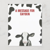 Heilige Koe Eerste verjaardag Tijd Capsule Message (Voorkant)