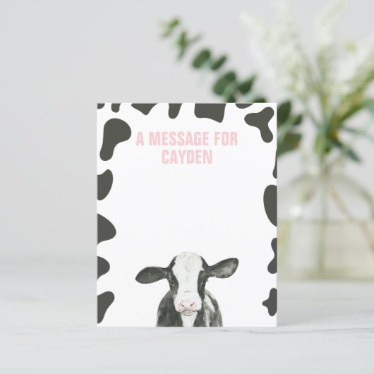 Heilige Koe Eerste verjaardag Tijd Capsule Message (Staand voorkant)