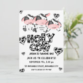 Heilige Koe Eerste Verjaardagsuitnodiging Kaart (Staand voorkant)