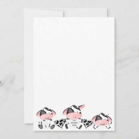 Heilige Koe Eerste Verjaardagsuitnodiging Kaart (Achterkant)