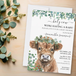 Heilige Koe Eucalyptus Hoogland Kalf Babyshower Kaart