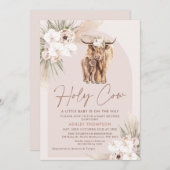 Heilige Koe Floral Boho Arch Baby shower Kaart (Voorkant / Achterkant)
