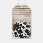 Heilige Koe Floral Cowboy Boots Vrijgezellenfeest Cadeaulabel (Achterkant)