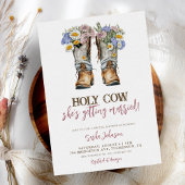Heilige Koe Floral Cowboy Boots Vrijgezellenfeest Kaart