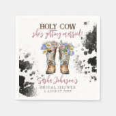 Heilige Koe Floral Cowboy Boots Vrijgezellenfeest Servet (Voorkant)