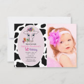 Heilige Koe Foto 1e verjaardag Kaart (Voorkant)