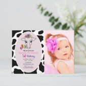 Heilige Koe Foto 1e verjaardag Kaart (Staand voorkant)