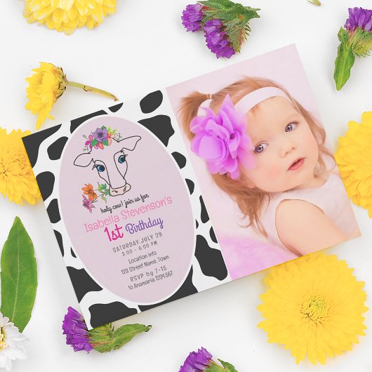 Heilige Koe Foto 1e verjaardag Kaart