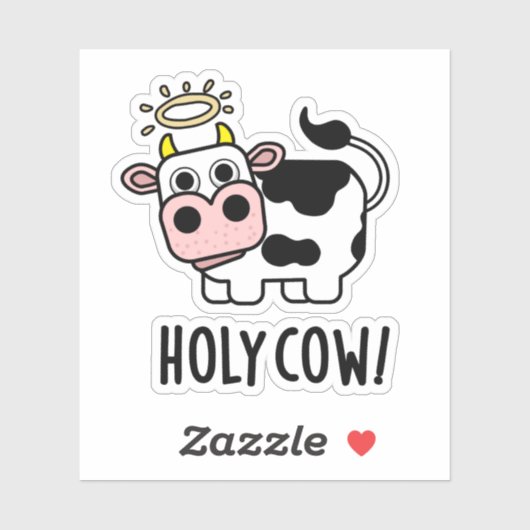 Heilige Koe Funny Animal Pun Sticker (Vel)