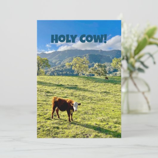Heilige Koe Gefeliciteerd Kaart (Staand voorkant)