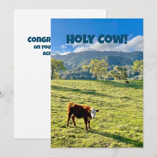 Heilige Koe Gefeliciteerd Kaart (Voorkant / Achterkant)