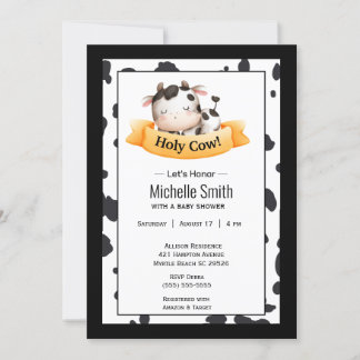 Heilige Koe Genderneutraal Baby shower Kaart