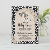 Heilige Koe genderneutraal boho baby shower boerde Kaart (Staand voorkant)