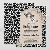 Heilige Koe genderneutraal boho baby shower boerde Kaart (Voorkant / Achterkant)