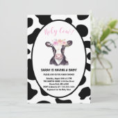 Heilige Koe Geslacht Reveal Baby Shower Uitnodigin Kaart (Staand voorkant)