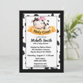 Heilige Koe Girl Baby Shower Invitaties Kaart (Staand voorkant)