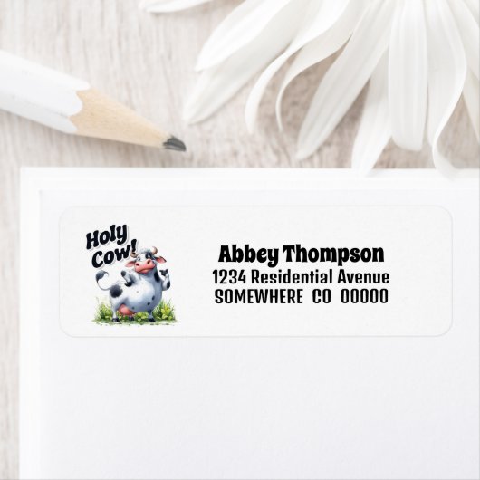 Heilige Koe Grappig retour adreslabel Etiket (Insitu)