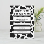 Heilige Koe Grappig Zwart Wit 50ste Verjaardag Kaart (Staand voorkant)