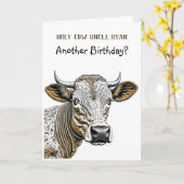 Heilige Koe | Grappige Ooms verjaardag Kaart (Gele Bloem)