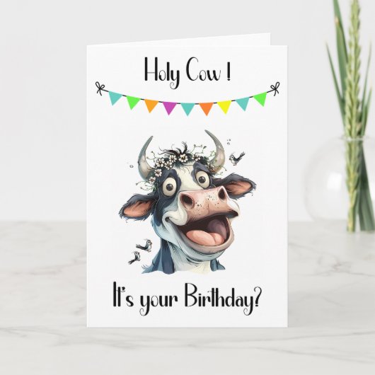 Heilige Koe Grappige Verjaardag Kaart (Voorkant)
