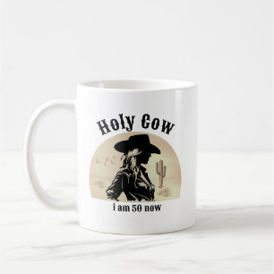 Heilige Koe Grappige Vintage Cowgirl 50e Verjaarda Koffiemok