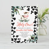 Heilige Koe Groen Eerste Verjaardagsfeest Kaart (Staand voorkant)