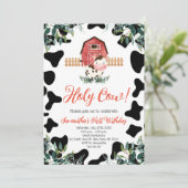 Heilige Koe Groen Eerste Verjaardagsfeest Kaart (Staand voorkant)