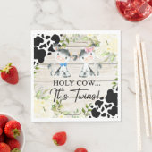 Heilige koe, het is een tweeling baby shower papie servet (Insitu)