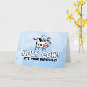 Heilige koe! Het is jouw verjaardag! Kaart (Gele Bloem)
