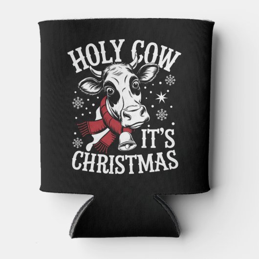 Heilige Koe Het is Kerst Grappig Koe Liefhebber Bo Blikjeskoeler (Voorkant)