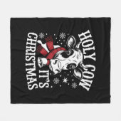 Heilige Koe Het is Kerst Grappig Koe Liefhebber Bo Fleece Deken (Voorkant (Horizontaal))