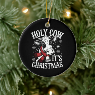 Heilige Koe Het is Kerst Grappig Koe Liefhebber Bo Keramisch Ornament