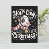 Heilige Koe Het is Kerstmis Grappige Koe Liefhebbe Feestdagenkaart (Staand voorkant)
