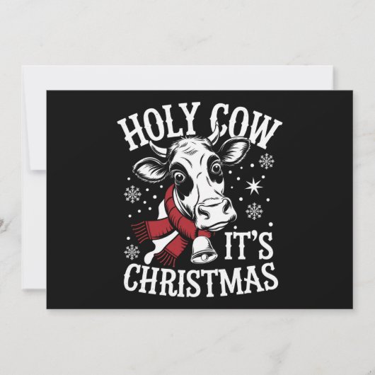 Heilige Koe Het is Kerstmis Grappige Koe Liefhebbe Feestdagenkaart (Voorkant)