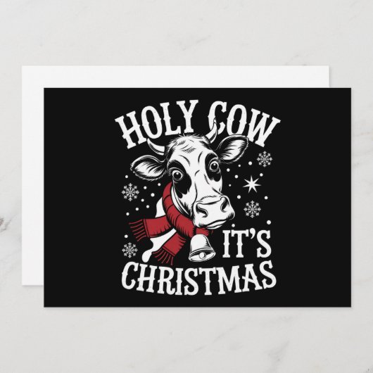 Heilige Koe Het is Kerstmis Grappige Koe Liefhebbe Feestdagenkaart (Voorkant / Achterkant)