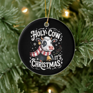 Heilige Koe Het Is Kerstmis Grappige Koe Liefhebbe Keramisch Ornament