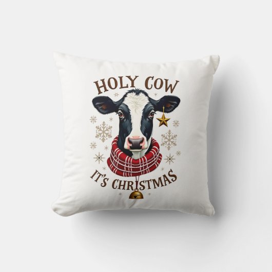 Heilige Koe Het is Kerstmis Grappige Koe Liefhebbe Kussen (Voorkant)