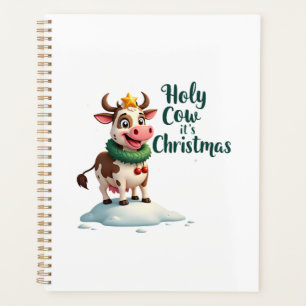 Heilige Koe Het is Kerstmis I Kerstmis Koe T-Shirt Planner