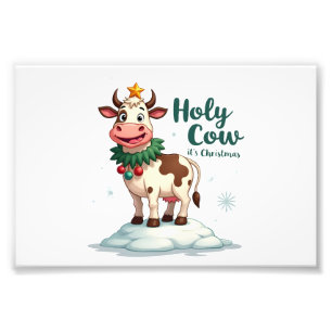 Heilige Koe Het is Kerstmis Ik Kerstmis Koe T-Shir Foto Afdruk