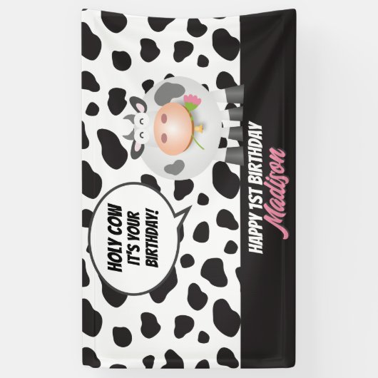Heilige Koe, het is uw Schattigee verjaardag Spandoek (Verticaal)