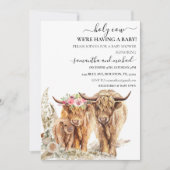 Heilige Koe Highland Calf mama Papa Couples Shower Kaart (Voorkant)