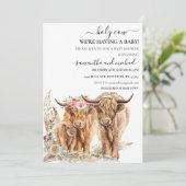 Heilige Koe Highland Calf mama Papa Couples Shower Kaart (Staand voorkant)