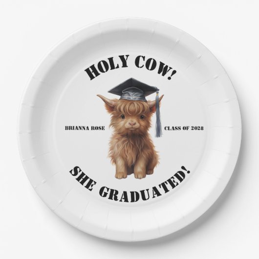 Heilige Koe! Hij/zij studeerde af Papieren Bordje (Voorkant)